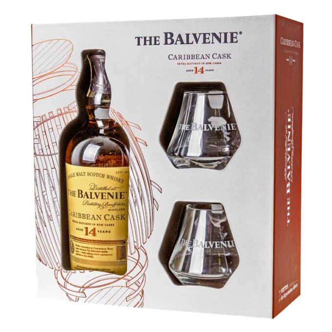 Balvenie 14Y Caribbean Cask+2 Glasses Giftbox 70cl
